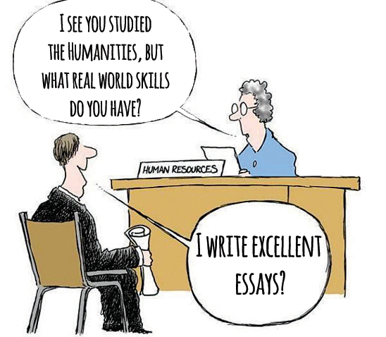 Cartoon depicting Hr and potential employee